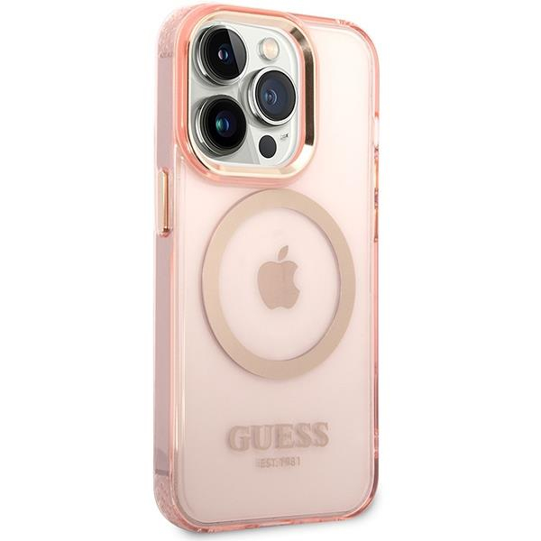 Dėklas Guess Gold Outline Translucent MagSafe GUHMP14XHTCMP iPhone 14 Pro Max Rožinis 3 Dėklas Guess Gold Outline Translucent MagSafe GUHMP14XHTCMP iPhone 14 Pro Max Rožinis 3