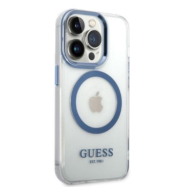 Dėklas Guess Metal Outline Magsafe GUHMP14XHTRMB iPhone 14 Pro Max Mėlynas 3 Dėklas Guess Metal Outline Magsafe GUHMP14XHTRMB iPhone 14 Pro Max Mėlynas 3