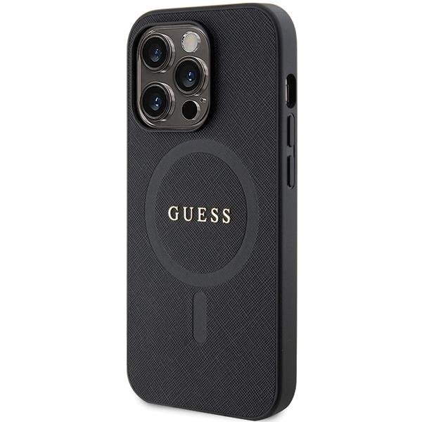 Dėklas Guess GUHMP14XPSAHMCK   iPhone 14 Pro Max 6.7&quot; - Juodas Saffiano MagSafe 1