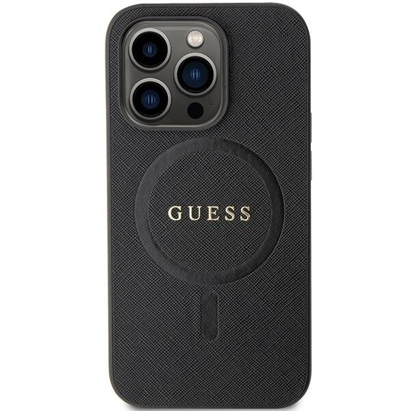 Dėklas Guess GUHMP14XPSAHMCK   iPhone 14 Pro Max 6.7&quot; - Juodas Saffiano MagSafe 2
