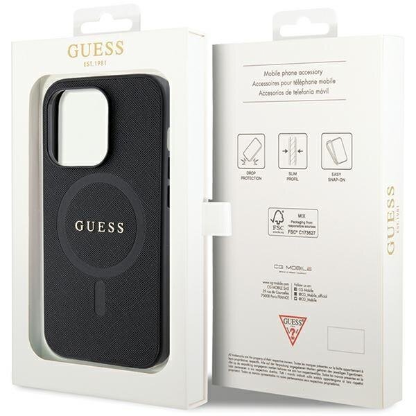 Dėklas Guess GUHMP14XPSAHMCK iPhone 14 Pro Max 6.7" - Juodas Saffiano MagSafe 7 Dėklas Guess GUHMP14XPSAHMCK iPhone 14 Pro Max 6.7" - Juodas Saffiano MagSafe 7