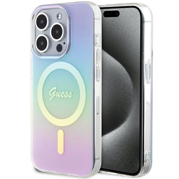 Guess GUHMP15LHITSU iPhone 15 Pro 6.1" Violetinis/Violetinis hardcase IML Iridescent MagSafe Guess GUHMP15LHITSU iPhone 15 Pro 6.1" Violetinis/Violetinis hardcase IML Iridescent MagSafe