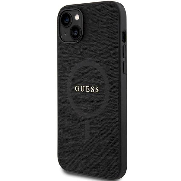 Originalus Guess dėklas GUHMP15MPSAHMCK iPhone 15 Plus 6.7 Juodas/Juodas hardcase Saffiano MagSafe 1 Originalus Guess dėklas GUHMP15MPSAHMCK iPhone 15 Plus 6.7 Juodas/Juodas hardcase Saffiano MagSafe 1
