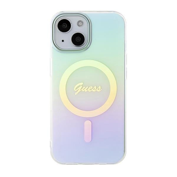 Originalus dėklas Guess GUHMP15SHITSQ iPhone 15 6.1 turquoise/turquoise hardcase IML Iridescent MagSafe 2 Originalus dėklas Guess GUHMP15SHITSQ iPhone 15 6.1 turquoise/turquoise hardcase IML Iridescent MagSafe 2