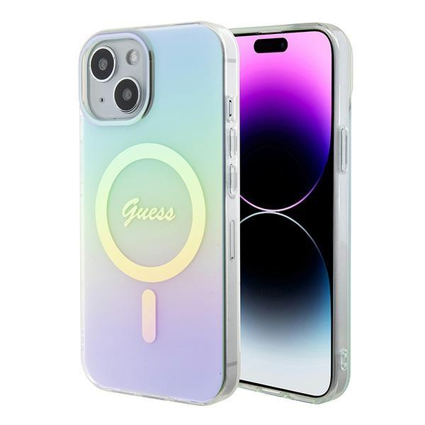 Originalus dėklas Guess GUHMP15SHITSQ iPhone 15 6.1 turquoise/turquoise hardcase IML Iridescent MagSafe Originalus dėklas Guess GUHMP15SHITSQ iPhone 15 6.1 turquoise/turquoise hardcase IML Iridescent MagSafe