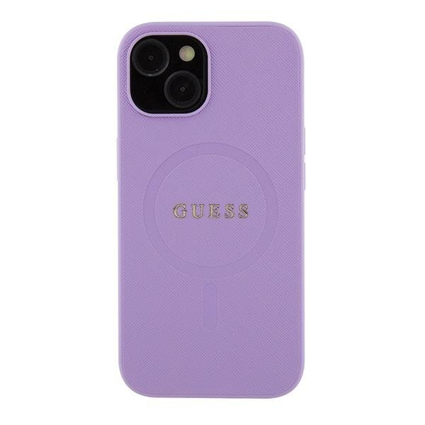 Originalus dėklas Guess GUHMP15SPSAHMCU iPhone 15 6.1  Violetinė hardcase Saffiano MagSafe 2 Originalus dėklas Guess GUHMP15SPSAHMCU iPhone 15 6.1  Violetinė hardcase Saffiano MagSafe 2