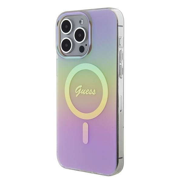 Originalus dėklas Guess GUHMP15XHITSP iPhone 15 Pro Max 6.7 rožinis/rožinis hardcase IML Iridescent MagSafe 1 Originalus dėklas Guess GUHMP15XHITSP iPhone 15 Pro Max 6.7 rožinis/rožinis hardcase IML Iridescent MagSafe 1