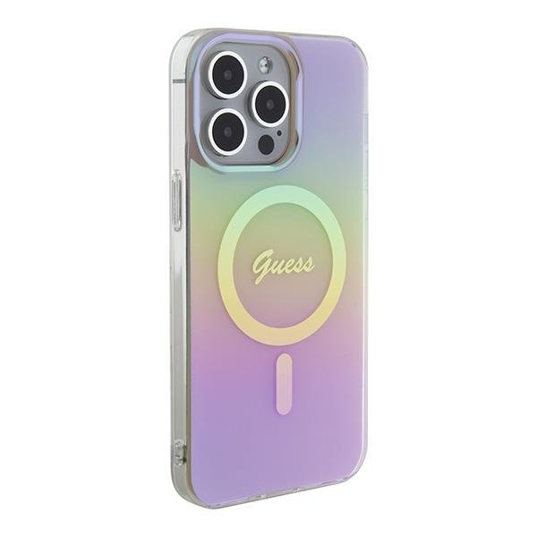 Originalus dėklas Guess GUHMP15XHITSP iPhone 15 Pro Max 6.7 rožinis/rožinis hardcase IML Iridescent MagSafe 3 Originalus dėklas Guess GUHMP15XHITSP iPhone 15 Pro Max 6.7 rožinis/rožinis hardcase IML Iridescent MagSafe 3