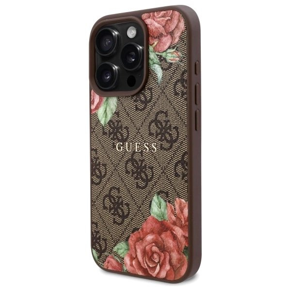 Guess GUHMP16LP4ROPEMCW iPhone 16 Pro 6.3&quot; Rudas/Rudas hardcase 4G Flowers Print MagSafe 1
