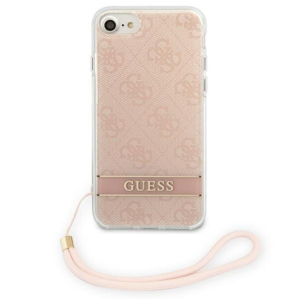 Dėklas Guess Print Strap GUOHCI8H4STP iPhone SE 2022 / SE 2020/7/8 Rožinis 5 Dėklas Guess Print Strap GUOHCI8H4STP iPhone SE 2022 / SE 2020/7/8 Rožinis 5