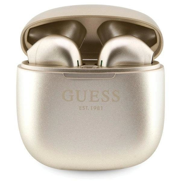 Guess GUTWST26PSD TWS bluetooth ausinės + docking station - gold Classic EST Logo Guess GUTWST26PSD TWS bluetooth ausinės + docking station - gold Classic EST Logo