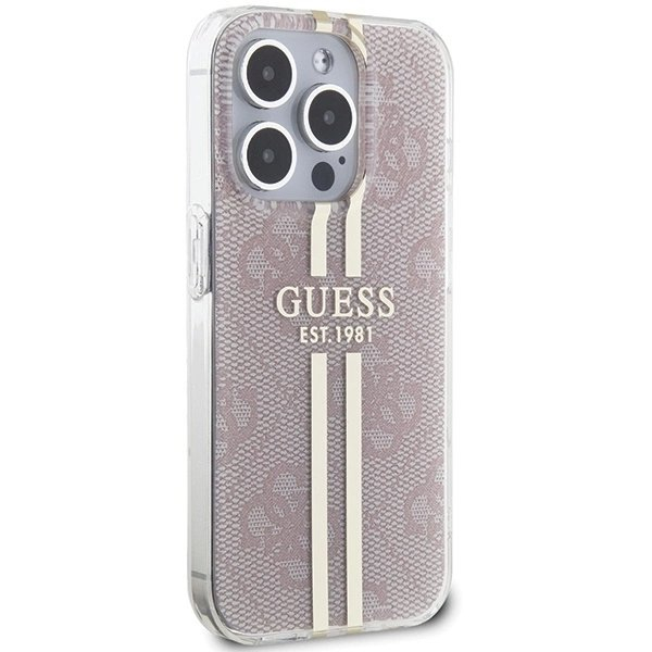 Originalus Guess dėklas IML 4G Auksinis StripeiPhone 14 Pro Max - Rožinis 3 Originalus Guess dėklas IML 4G Auksinis StripeiPhone 14 Pro Max - Rožinis 3