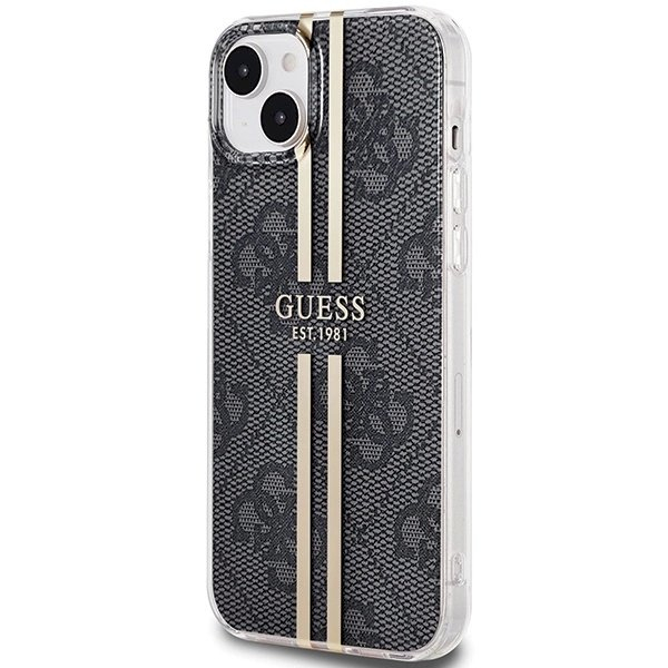 Originalus Guess dėklas IML 4G Auksinis StripeiPhone 15 Plus / 14 Plus - Juodas 1 Originalus Guess dėklas IML 4G Auksinis StripeiPhone 15 Plus / 14 Plus - Juodas 1