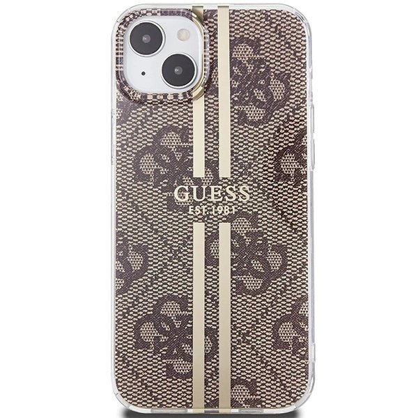 Originalus Guess dėklas IML 4G Auksinis StripeiPhone 15 Plus / 14 Plus - Rudas 2 Originalus Guess dėklas IML 4G Auksinis StripeiPhone 15 Plus / 14 Plus - Rudas 2
