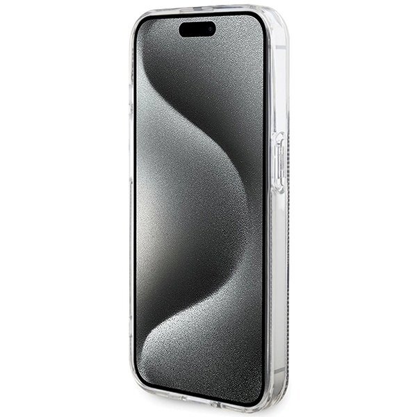 Originalus Guess dėklas IML 4G Auksinis StripeiPhone 15 Pro Max - Rudas 4