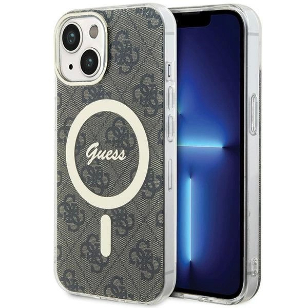 iPhone 15 Guess IML 4G MagSafe dėklas - rudas iPhone 15 Guess IML 4G MagSafe dėklas - rudas