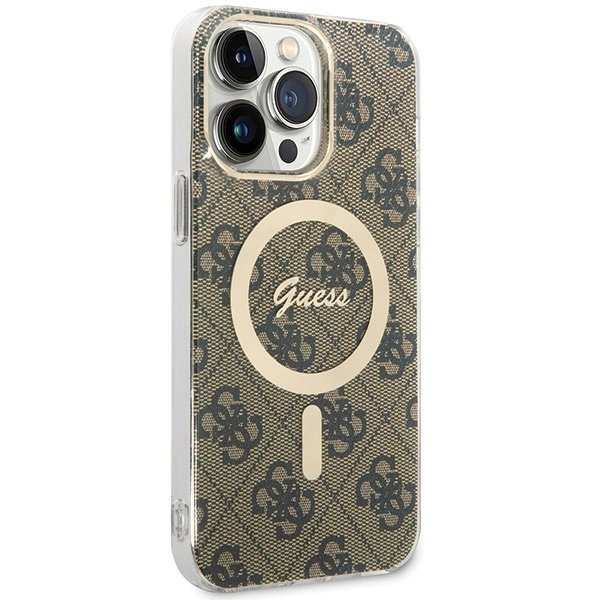 iPhone 15 Pro Max Guess IML 4G MagSafe dėklas - rudas 2