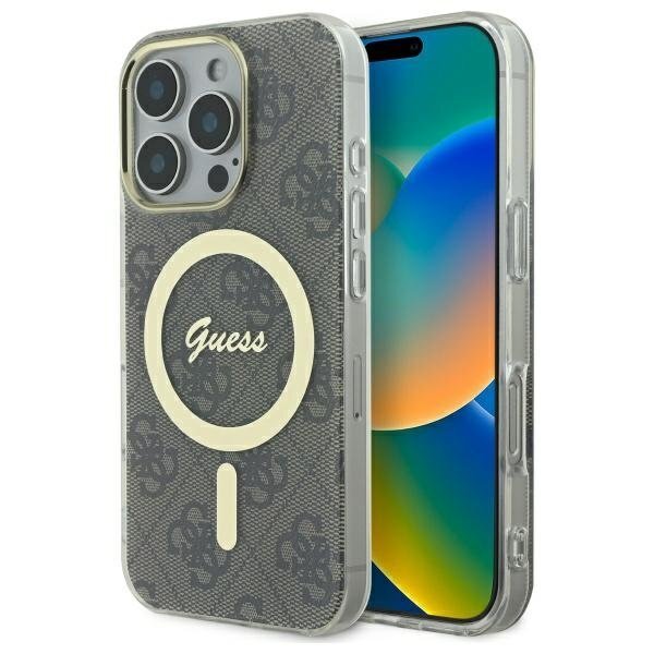 iPhone 16 Pro Guess IML 4G MagSafe dėklas – rudas iPhone 16 Pro Guess IML 4G MagSafe dėklas – rudas