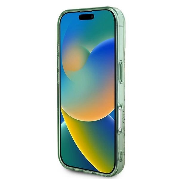 iPhone 16 – Guess IML Flower & Tonal Circle MagSafe dėklas - Žalias 4