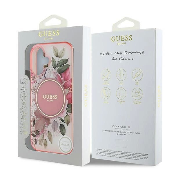 iPhone 16 Plus Guess IML Flower & Tonal Circle MagSafe dėklas – rožinis 7 iPhone 16 Plus Guess IML Flower & Tonal Circle MagSafe dėklas – rožinis 7