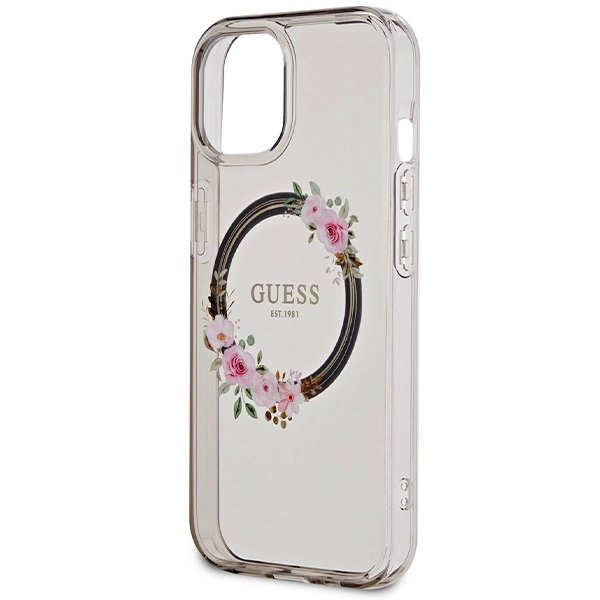 iPhone 15 / 14 / 13 Dėklas Guess IML Flowers Wreath MagSafe – juodas 5 iPhone 15 / 14 / 13 Dėklas Guess IML Flowers Wreath MagSafe – juodas 5