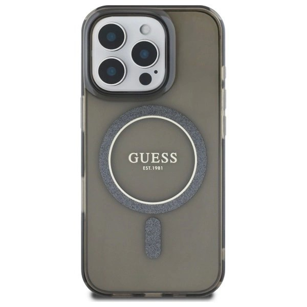 Dėklas Guess IML Glitter Circle MagSafe iPhone 16 Pro - Juodas 2 Dėklas Guess IML Glitter Circle MagSafe iPhone 16 Pro - Juodas 2