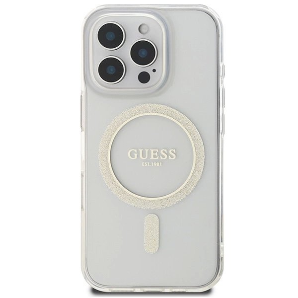 iPhone 16 Pro Max Guess IML Glitter Circle MagSafe dėklas – skaidrus 2 iPhone 16 Pro Max Guess IML Glitter Circle MagSafe dėklas – skaidrus 2