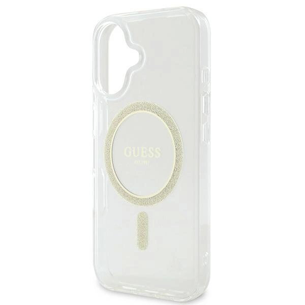 Dėklas Guess IML Glitter Circle MagSafe iPhone 16 - Clear 5 Dėklas Guess IML Glitter Circle MagSafe iPhone 16 - Clear 5