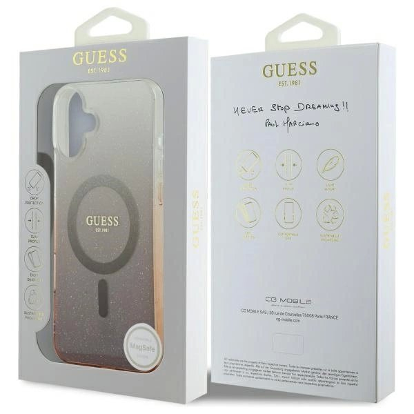 iPhone 16 Plus – Guess IML Glitter Gradient MagSafe dėklas - Rudas 6