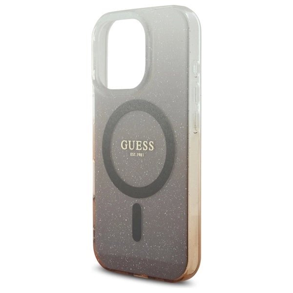 iPhone 16 Pro Max Guess IML Glitter Gradient MagSafe dėklas – rudas 5