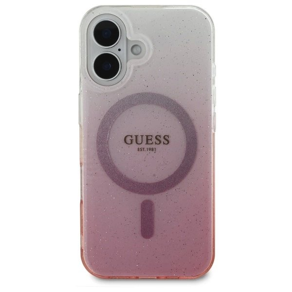iPhone 16 Plus – Guess IML Glitter Gradient MagSafe dėklas - Rožinis 2