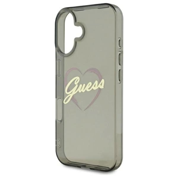 iPhone 16 – Guess IML Heart dėklas - Juodas 5
