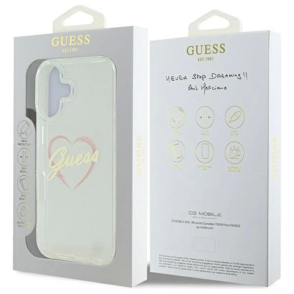 iPhone 16 – Guess IML Heart dėklas - Skaidrus 7 iPhone 16 – Guess IML Heart dėklas - Skaidrus 7