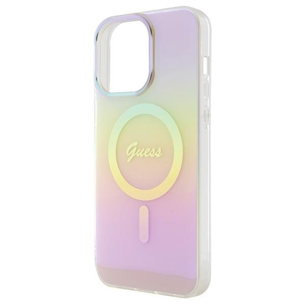 Dėklas Guess IML Iridescent MagSafe iPhone 15 Pro - Rožinis 5 Dėklas Guess IML Iridescent MagSafe iPhone 15 Pro - Rožinis 5
