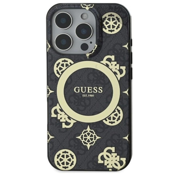 Dėklas Guess IML Peony On 4G Background MagSafe iPhone 16 Pro - Juodas 2 Dėklas Guess IML Peony On 4G Background MagSafe iPhone 16 Pro - Juodas 2