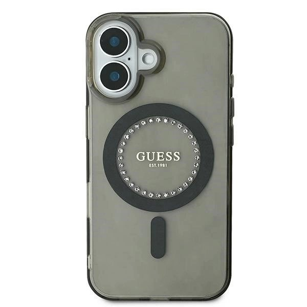 iPhone 16 Plus – Guess IML Rhinestones MagSafe dėklas - Juodas 2 iPhone 16 Plus – Guess IML Rhinestones MagSafe dėklas - Juodas 2