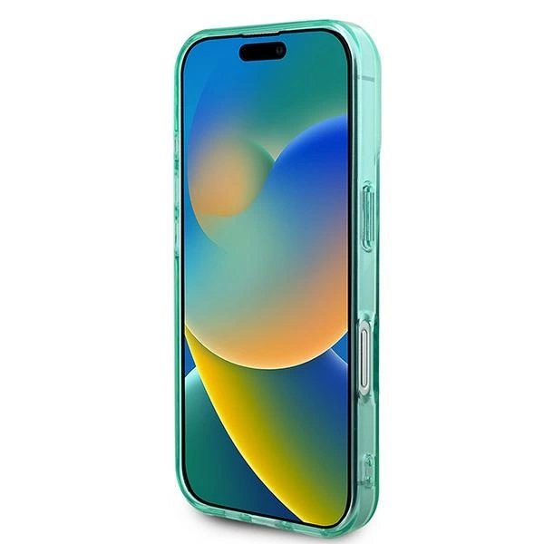 iPhone 16 Plus – Guess IML Rhinestones MagSafe dėklas - Žalias 4