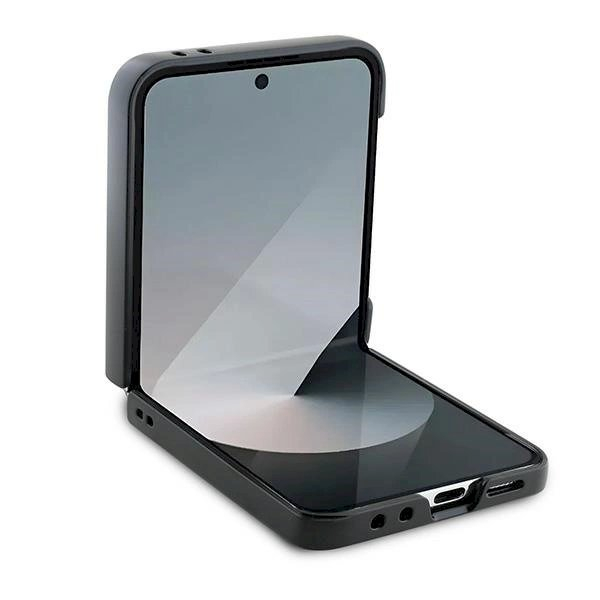 Guess Leather 4G Metal Logo Dėklas Samsung Galaxy Z Flip 6 - juodas 3 Guess Leather 4G Metal Logo Dėklas Samsung Galaxy Z Flip 6 - juodas 3