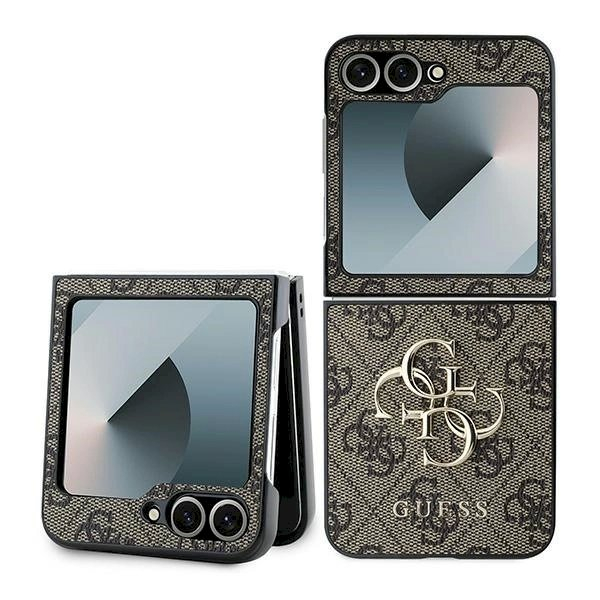 Guess Leather 4G Metal Logo Dėklas Samsung Galaxy Z Flip 6 - rudas Guess Leather 4G Metal Logo Dėklas Samsung Galaxy Z Flip 6 - rudas