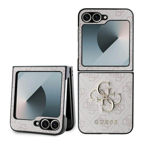 Guess Leather 4G Metal Logo Dėklas Samsung Galaxy Z Flip 6 - rožinis Guess Leather 4G Metal Logo Dėklas Samsung Galaxy Z Flip 6 - rožinis