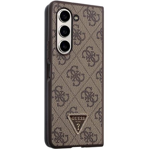 Dėklas Guess Leather 4G Triangle Strass Dėklas skirta Samsung Galaxy Z Fold 5 - Rudas 4 Dėklas Guess Leather 4G Triangle Strass Dėklas skirta Samsung Galaxy Z Fold 5 - Rudas 4