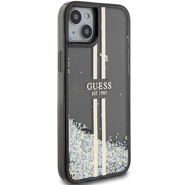 Originalus Guess dėklas Liquid Glitter Auksinis StripesiPhone 15 Plus / 14 Plus - Juodas 3 Originalus Guess dėklas Liquid Glitter Auksinis StripesiPhone 15 Plus / 14 Plus - Juodas 3