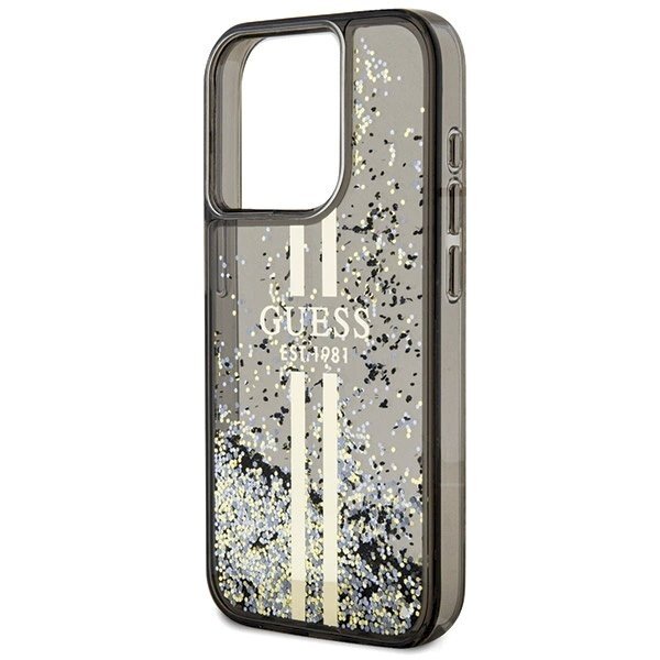 Originalus Guess dėklas Liquid Glitter Auksinis StripesiPhone 15 Pro - Juodas 5 Originalus Guess dėklas Liquid Glitter Auksinis StripesiPhone 15 Pro - Juodas 5