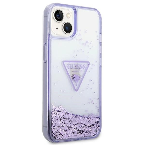 Guess Liquid Glitter Palm Collection Dėklas skirtas iPhone 14 Plus 6.7&quot; - Violetinis 3