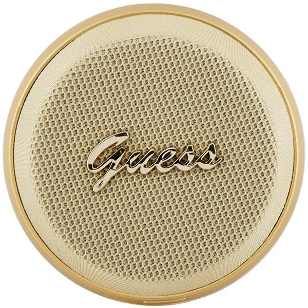 Originalus Guess dėklas Magnetic Script Metal Mėlynastooth speaker - Auksinis 2 Originalus Guess dėklas Magnetic Script Metal Mėlynastooth speaker - Auksinis 2