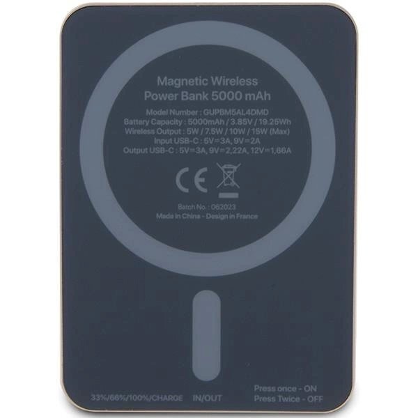 Guess MagSafe 4G Strassed Metal Logo induction power bank 15W 5000mAh - gold 2 Guess MagSafe 4G Strassed Metal Logo induction power bank 15W 5000mAh - gold 2