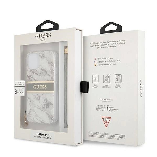 Guess Marble Strap Collection dėklas iPhone 13 mini 5.4" - pilkas 7 Guess Marble Strap Collection dėklas iPhone 13 mini 5.4" - pilkas 7