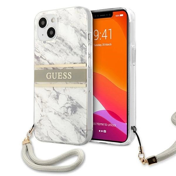 Guess Marble Strap Collection dėklas iPhone 13 mini 5.4" - pilkas Guess Marble Strap Collection dėklas iPhone 13 mini 5.4" - pilkas
