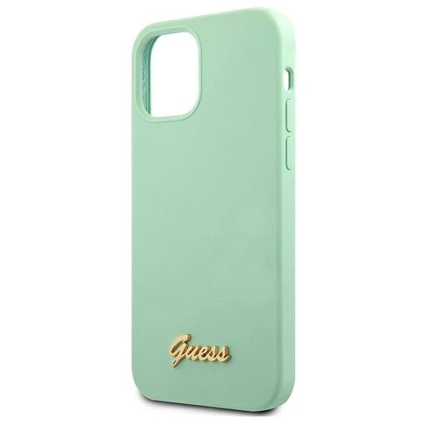 Guess Metal Logo Script Dėklas skirtas iPhone 12 Pro Max 6.7&quot; - Žalias 5