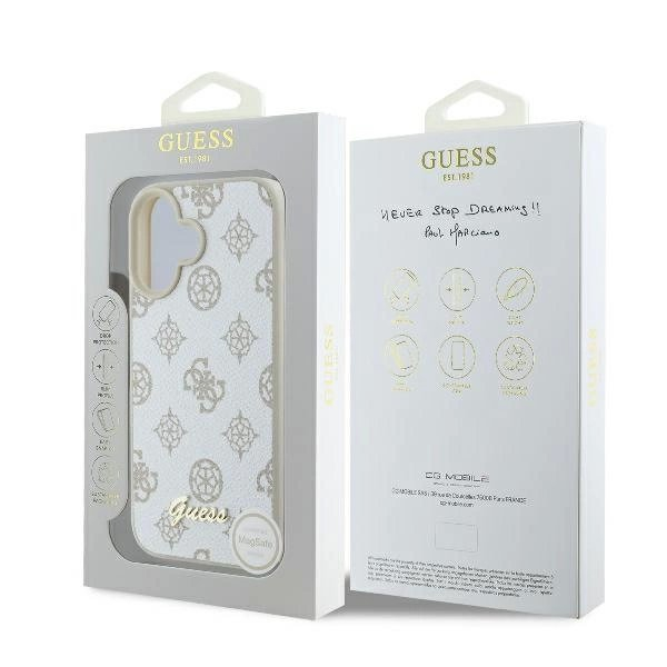 Dėklas Guess Peony Script Logo MagSafe iPhone 16 - Baltas 7 Dėklas Guess Peony Script Logo MagSafe iPhone 16 - Baltas 7